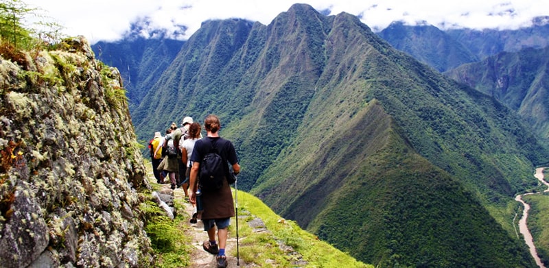people walking on the Inca trail